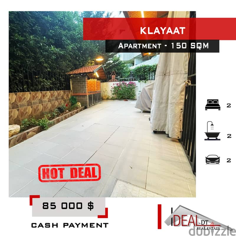 HOT DEAL!!  Apartment for sale in Klayaat 150 sqm ref#AH804 0