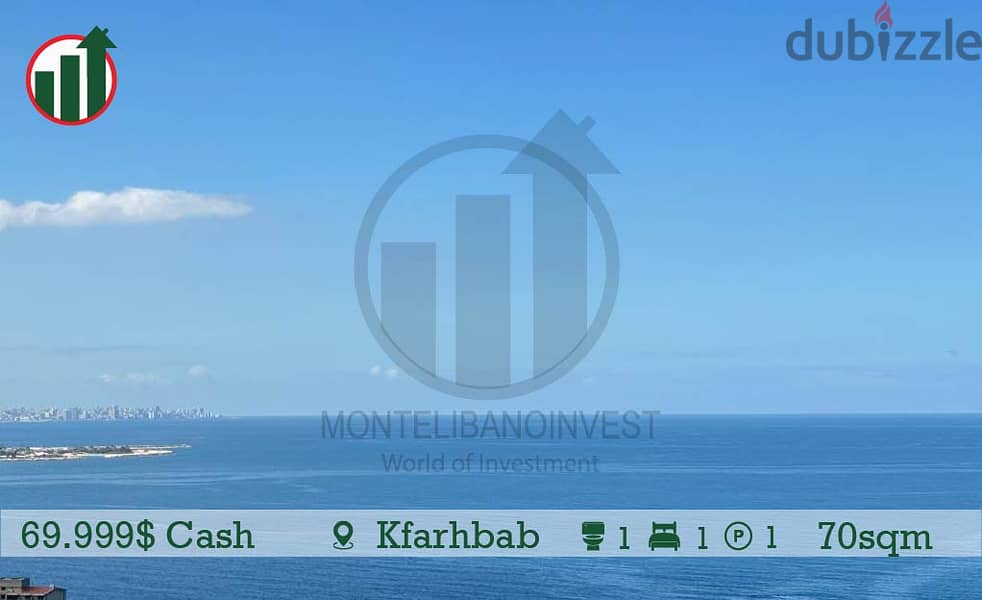 OPEN SEA VIEW!! OFFICE HOT DEAL FOR SALE IN KFARHBAB!!! 0