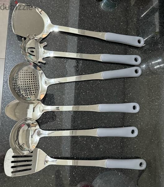 stainless steel kitchen utensils set with stand 1