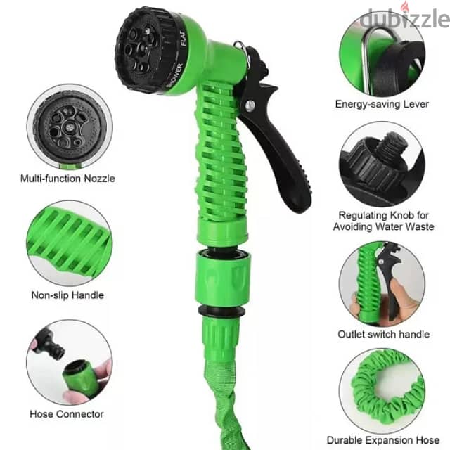 Magic Hose Garden Pipe – 15-60m Expandable Water Hose with Nozzle 6