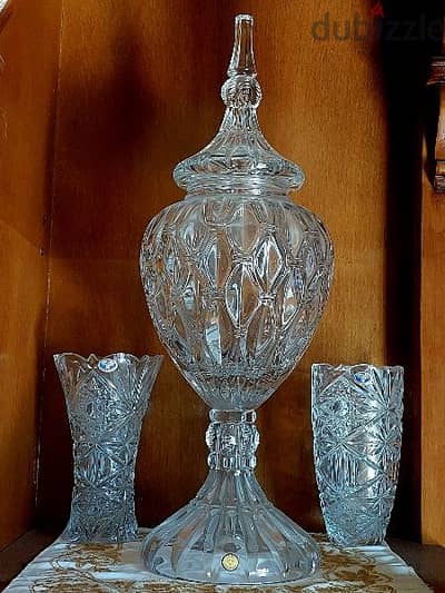 Grand Bonbonniere 2 Crystal Vases بونبونيار مع فازين