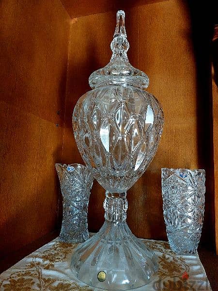 Grand Bonbonniere 2 Crystal Vases بونبونيار مع فازين 1