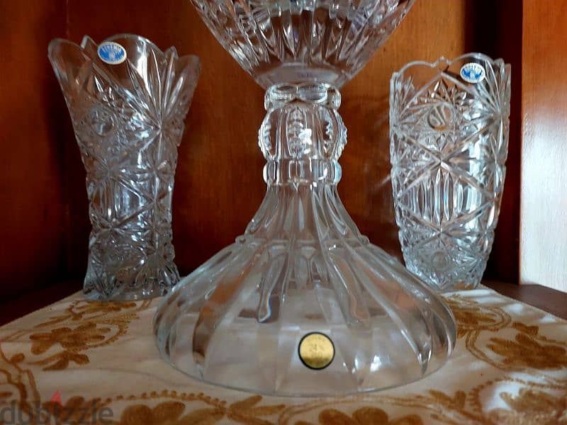 Grand Bonbonniere 2 Crystal Vases بونبونيار مع فازين 2