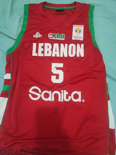 Lebanon 2017 Amir Saoud Basketball Jersey size L