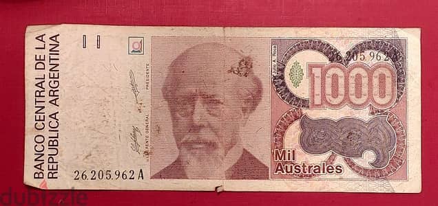 Argentina 1,000 Australes 1991 Julio A. Roca