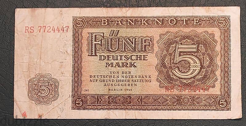 East Germany DDR 5 Mark 1948 0