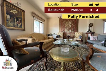 Ballouneh 250m2 | Fully Furnished | Panoramic View | Private Street |