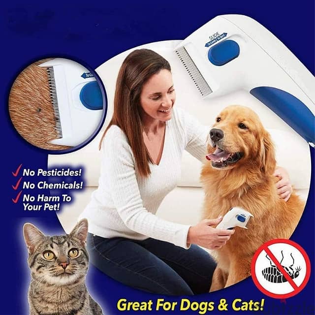 Electric Flea Brush for Cats & Dogs, Tick & Lice Grooming Comb 8