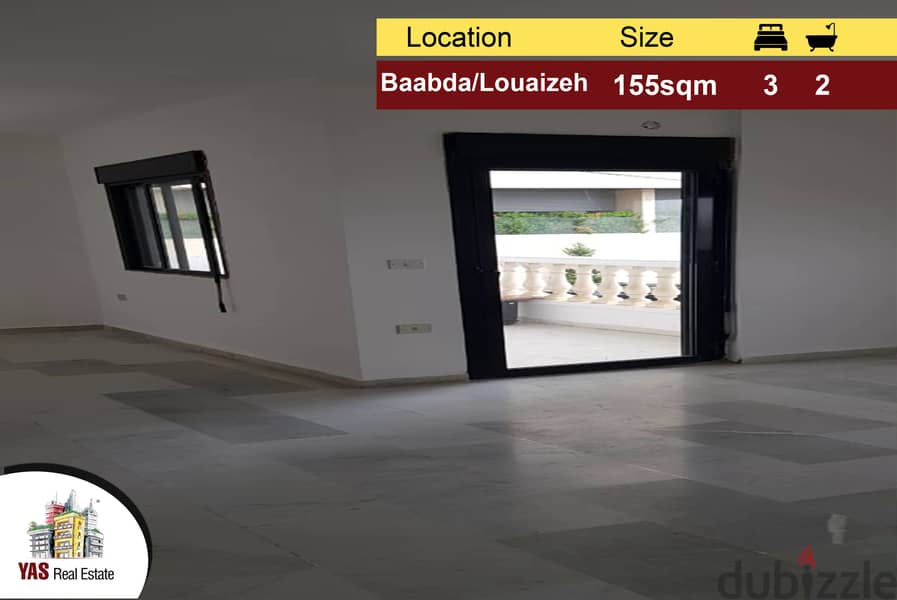 Baabda/Louaizeh 155m2 | New | Quiet Street | PA | 0