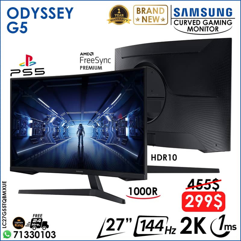 SAMSUNG ODYSSEY G5 144HZ 2K 1MS 27" | CURVED GAMING MONITOR 0