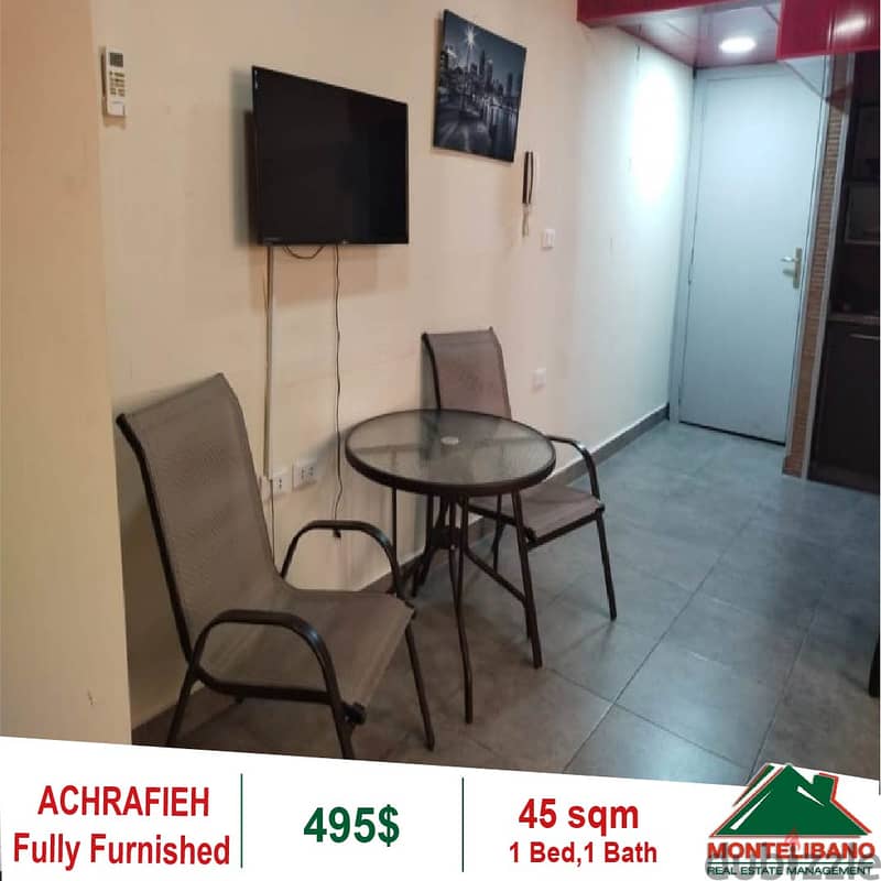 495$!! Fully Furnished Studio for rent in Achrfieh 0