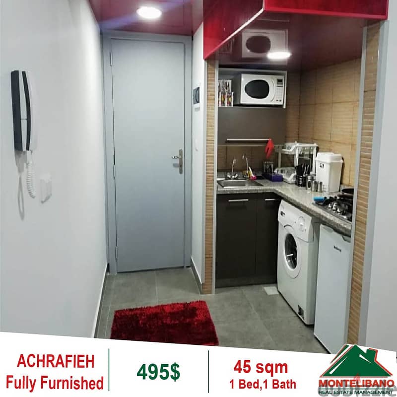 495$!! Fully Furnished Studio for rent in Achrfieh 2