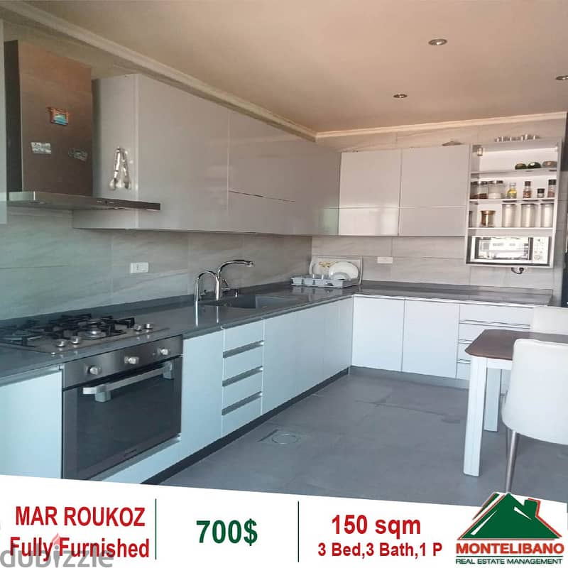 700$!! Fully Furnished Apartment for rent in Mar Roukoz 4