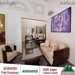 400000$!! Fully Furnished&Decorated Apartment for sale in Achrafieh