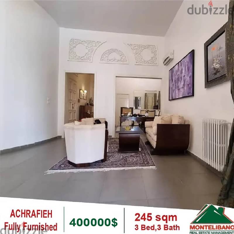 400000$!! Fully Furnished&Decorated Apartment for sale in Achrafieh 1