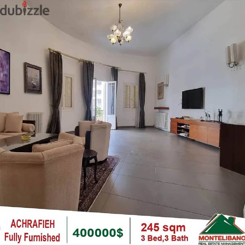 400000$!! Fully Furnished&Decorated Apartment for sale in Achrafieh 2