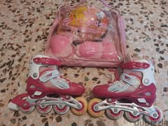 full set single raw skate shoes TIAN-E ADJUSTABLE 30-33 pink 0