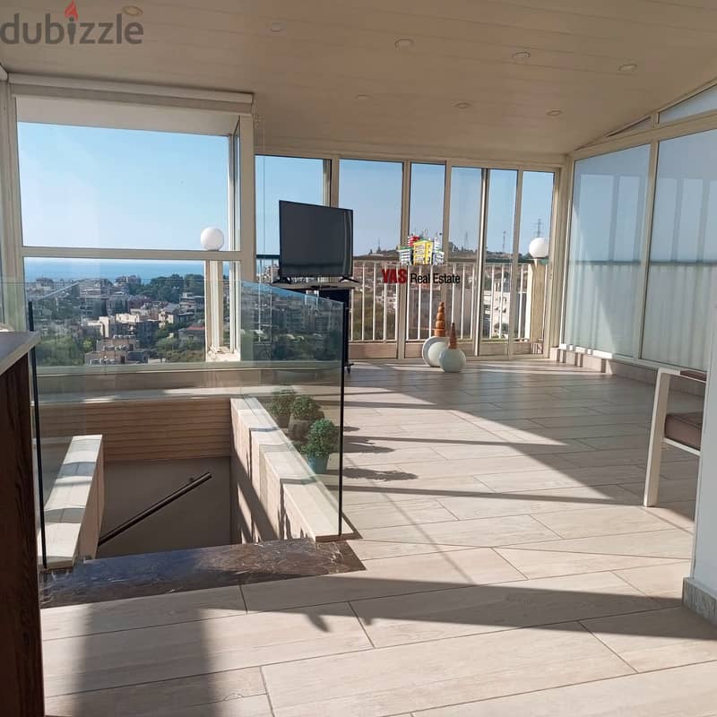 Dbayeh 240m2 | 75m2 Terrace | Fully Decorated | Modern | Sea View | PA 12