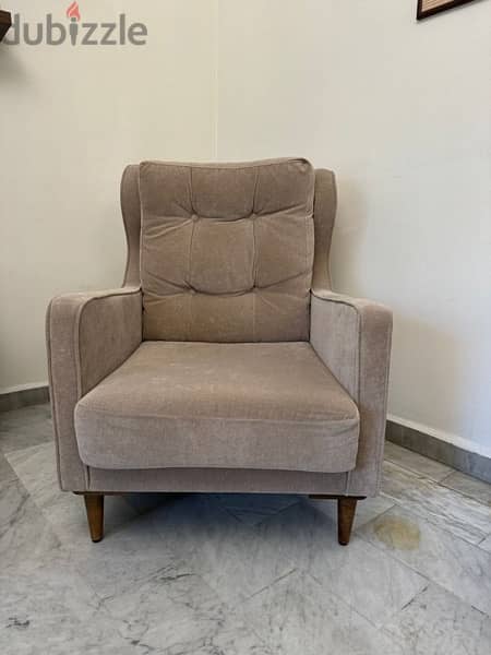 armchair and pouf like neww 2