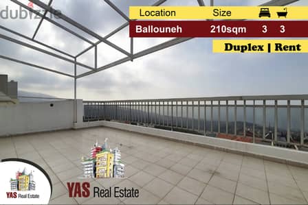 Ballouneh 210m2 | Duplex | Rent|Excellent Condition | Luxury | View |