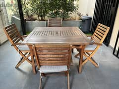 Teak table & 4 chairs 0