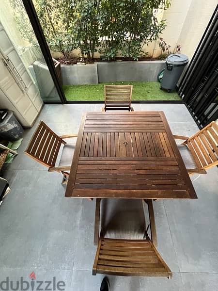 Teak table & 4 chairs 2