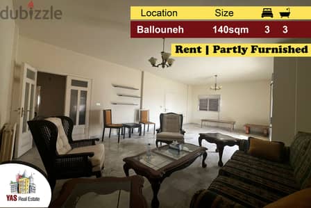 Ballouneh 140m2 | Rent | Partly Furnished | Well Maintained | KS MY |