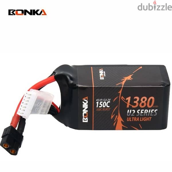 BONKA FPV 1380mAh 150C 6S Ultra Series Racing LiPo 0