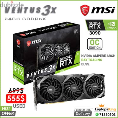 Vga Msi Ventus 3x | Rtx 3090 24gb GDDR6X | OC Edition