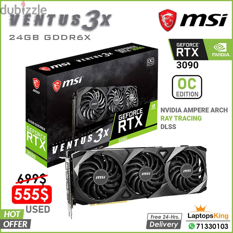 Vga Msi Ventus 3x | Rtx 3090 24gb GDDR6X | OC Edition 0