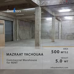 Warehouse for rent in MAZRAAT YACHOUAA - 500 MT2 - 5.0 M Height 0