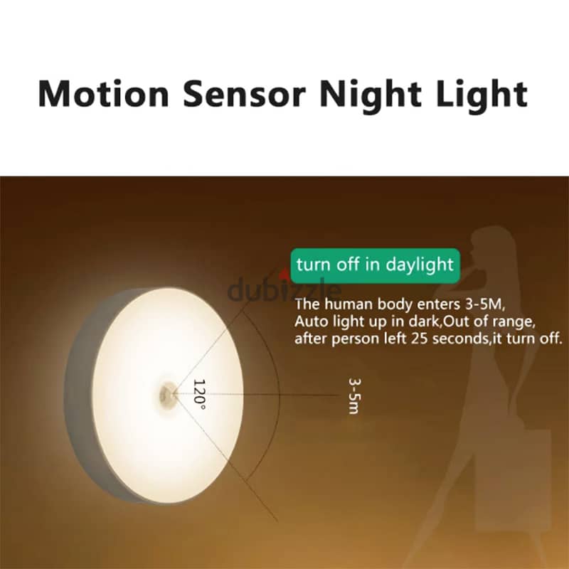 Motion Sensor Light LED, USB Rechargeable, Compact Adhesive Lamp 1