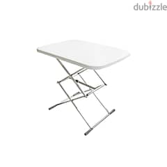 Adjustable Folding Table for Coffee & Dining, 3 Heights, White