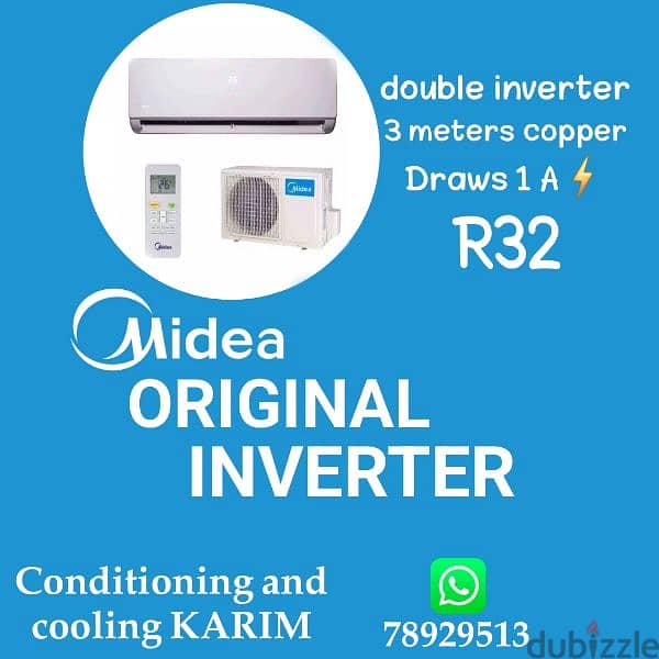 air conditioner midea inverter  Double inverter  3 meter copper 0