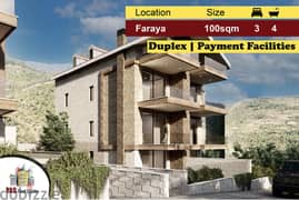 Faraya 100m2 | 135m2 Garden | Duplex | View | Payment Facilities | DA