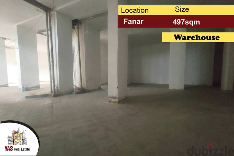 Fanar 497m2 | Warehouse | Easy Ramp | Perfect Investment | AA MJ | 0