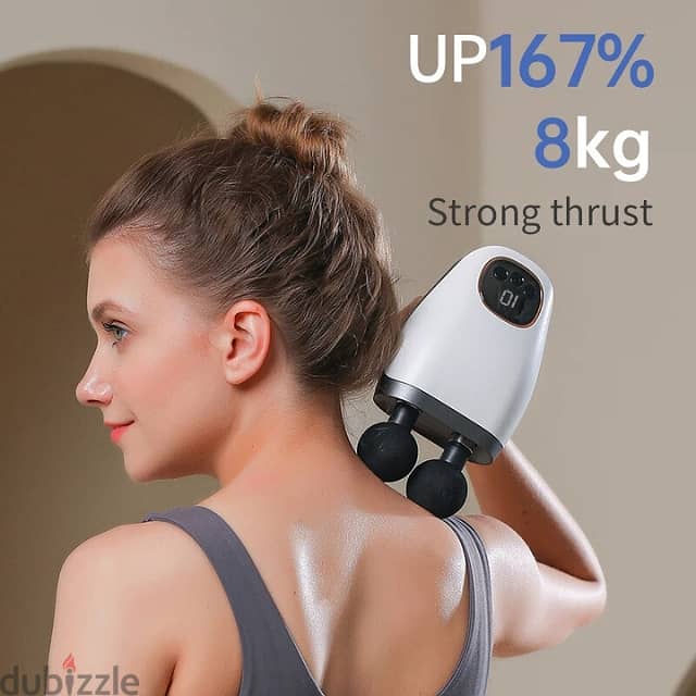 Double Head Massage Gun – Deep Muscle Massager, 10 Speeds, 8 Heads 2