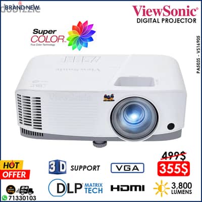 VIEWSONIC PA503S - VS16905  /  3800 LUMENS HDMI VGA DIGITAL PROJECTOR