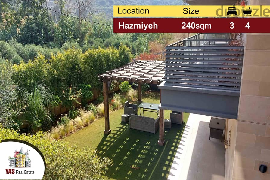 Hazmiyeh/New Mar Takla 240m2 | 220m2 Garden | Pergola | Pool | PA | 0