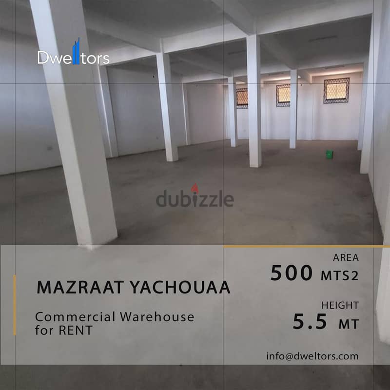 Warehouse for rent in MAZRAAT YACHOUAA - 500 MT2 - 5.5 M Height 0