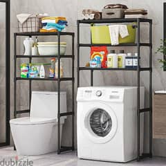 Over Toilet Storage Shelf - 3 Tier Washing Machine Rack, B/W