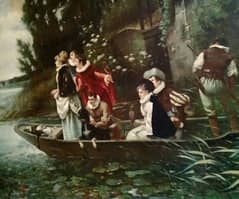 Old English Oil Painting on canvas 0