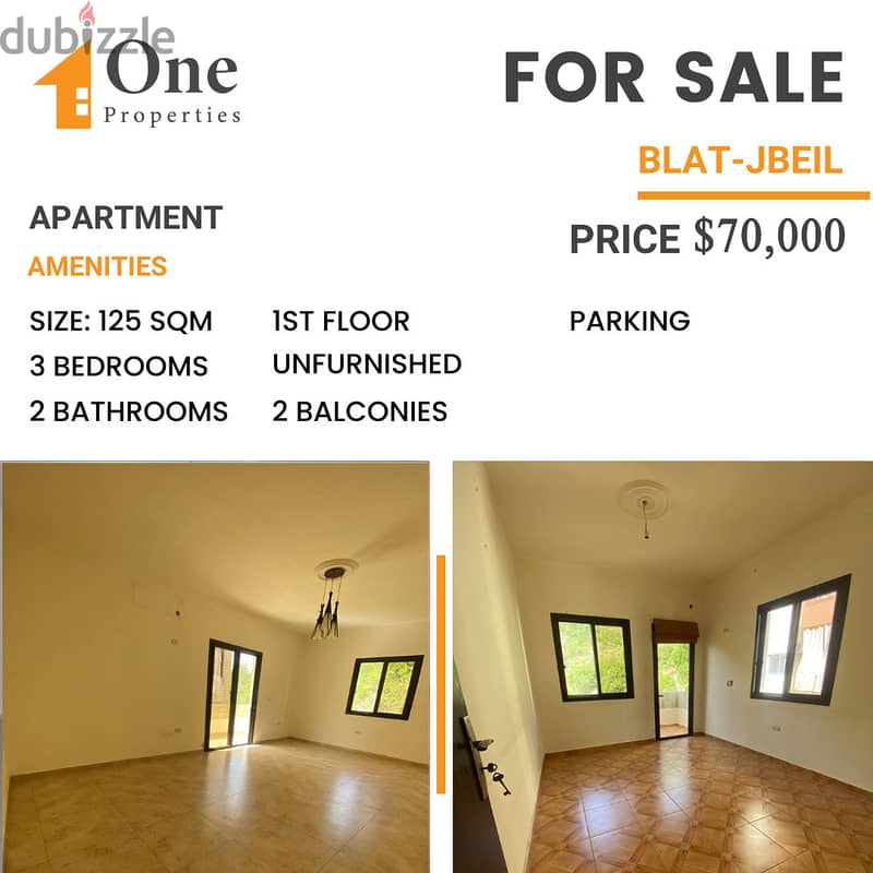 Brand new apartment for SALE in BLAT/JBEIL. 0