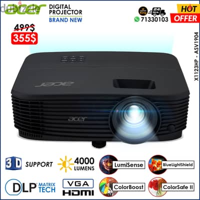 ACER X1123HP - ASV1904 / 4000 LUMENS HDMI VGA DIGITAL PROJECTOR