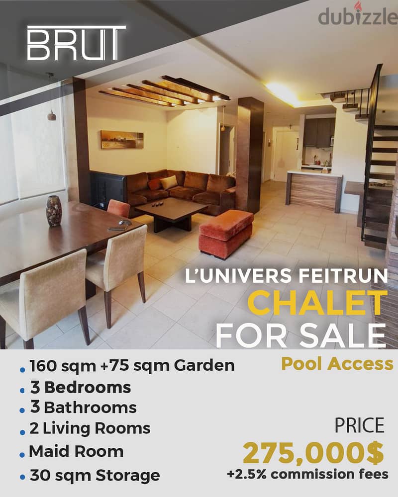 160 sqm Luxurious Chalet for Sale in L'univers Feitrun Keserwan 0