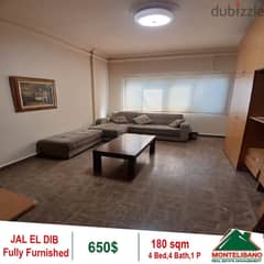 650$!! Fuly Furnished Apartment for rent in Jal El Dib