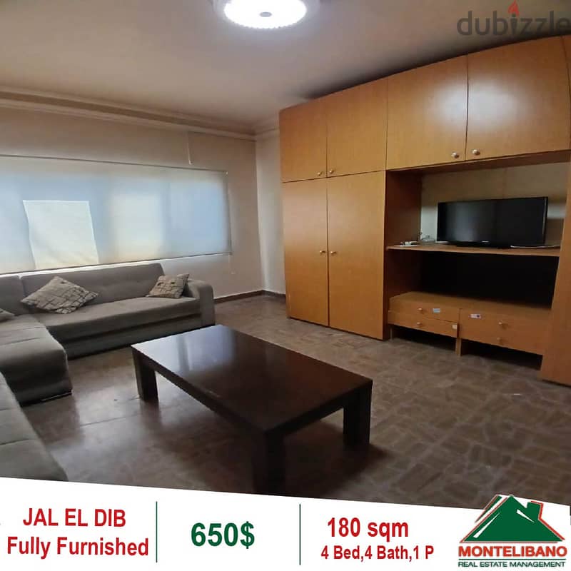 650$!! Fuly Furnished Apartment for rent in Jal El Dib 1