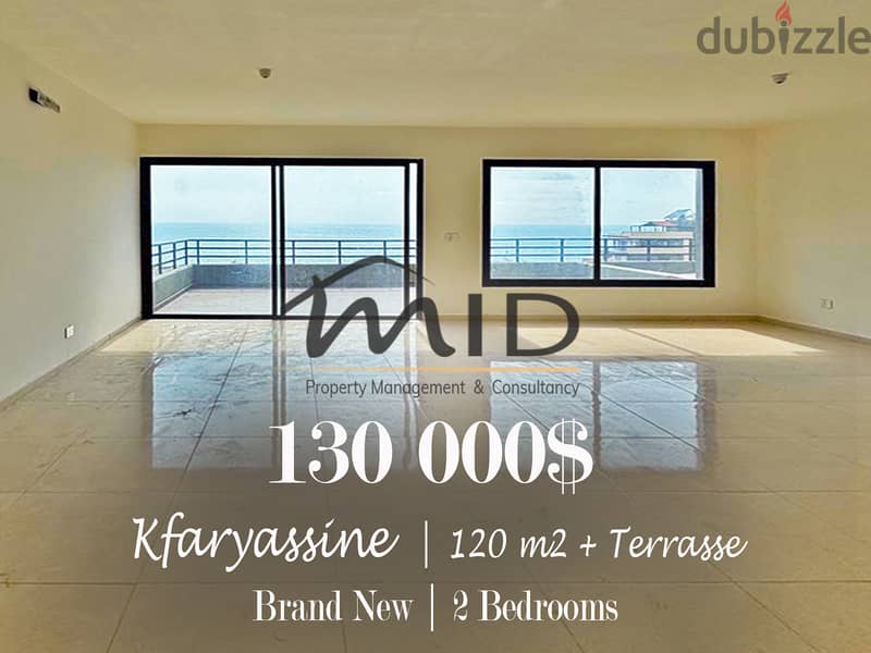 Kfaryassine | Brand New 2 Bedrooms Apt + Tarrace | Open View | New Bld 1