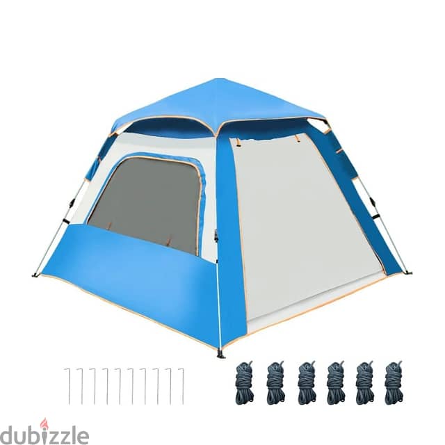 Automatic Camping Tent for 3-4 Campers, Sky Blue Outdoor Tent خيمة 8