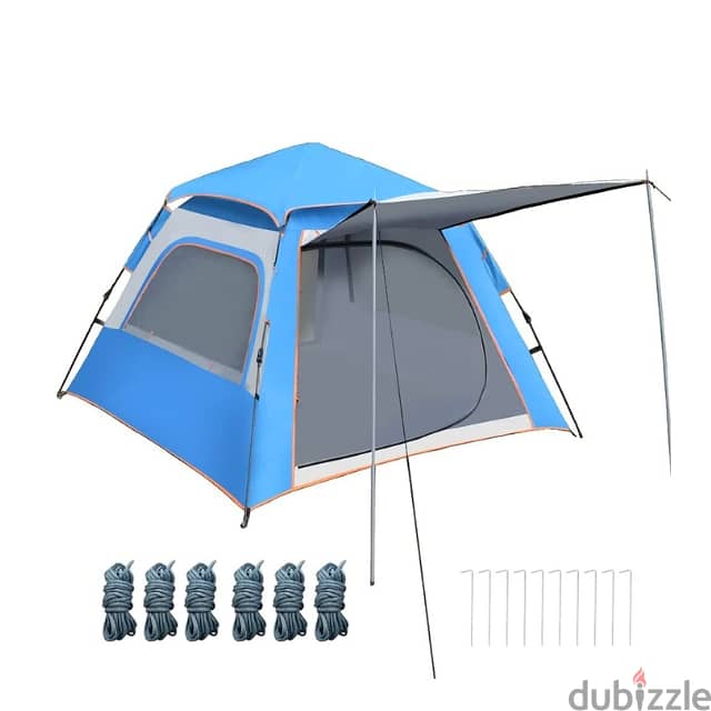 Automatic Camping Tent for 3-4 Campers, Sky Blue Outdoor Tent خيمة 3